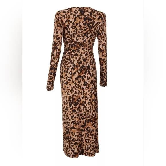 Cabi Selma maxi dress leopard print rouched waist dress sz medium - Picture 2 of 8